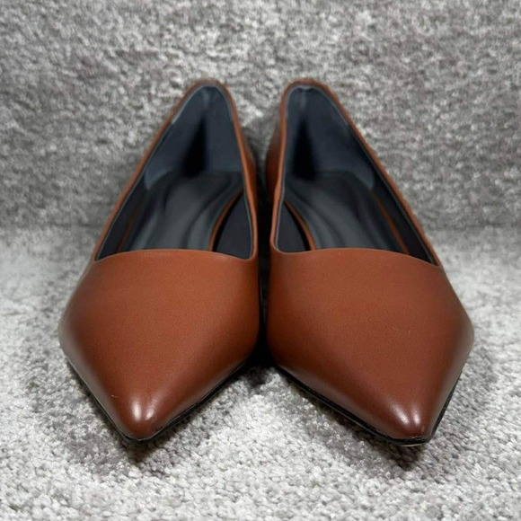 Sarto A-Diva Pumps Brown Leather Pointed Toe Kitten Heel Womens Size 9M - Picture 3 of 11